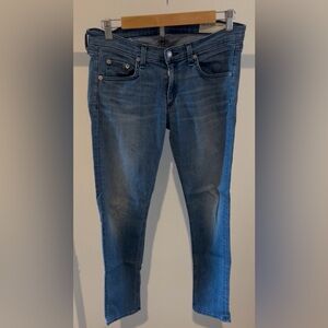 Rag & Bone Classic Mid Wash Blue Capri Jeans
